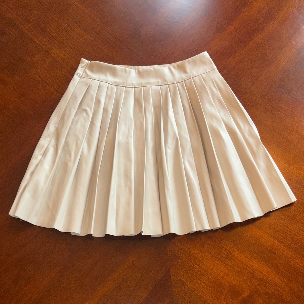 SHEIN Cream A-Line Pleated Skirt petites XXS